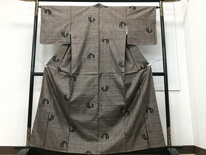 平和屋着物■本場大島紬 9マルキ 雪輪風景文 正絹 逸品 未使用 ◯CABF4924xe