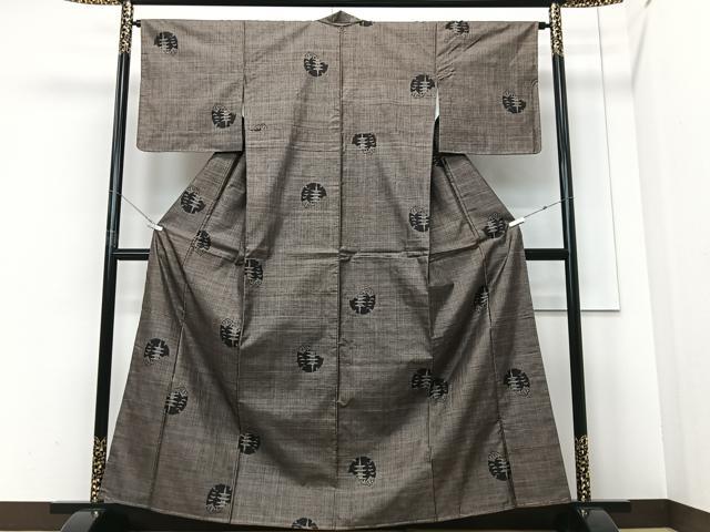 平和屋着物■本場大島紬 9マルキ 雪輪風景文 正絹 逸品 未使用 ◯CABF4924xe