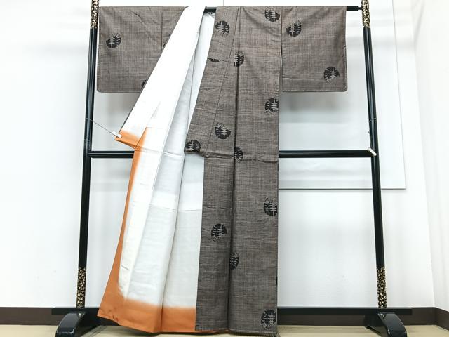 平和屋着物■本場大島紬 9マルキ 雪輪風景文 正絹 逸品 未使用 ◯CABF4924xe