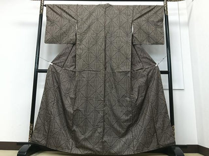 平和屋着物■本場大島紬 7マルキ 麻の葉文様 正絹 逸品 CABF4925xe