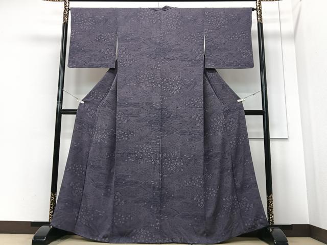 平和屋着物■上質な小紋 風景花文 正絹 逸品 CABF4928xe