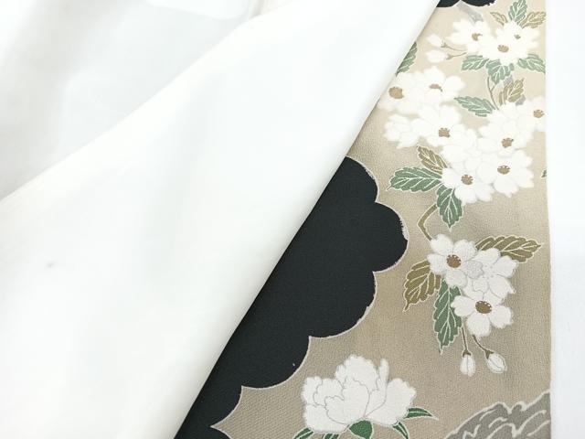 平和屋着物■豪華黒留袖 駒刺繍 飛鶴立波花文 正絹 逸品 CABF4935xe