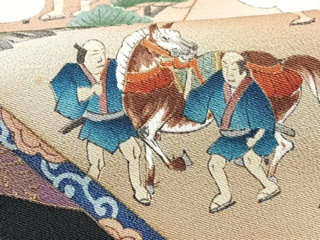 平和屋着物■豪華黒留袖　絵巻人物文　金彩　正絹　逸品　CABF4942xe