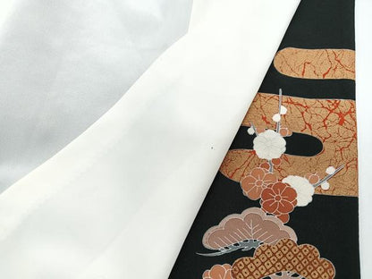平和屋着物■豪華黒留袖　作家物　エ霞梅松文　金彩　正絹　逸品　CABF4945xe
