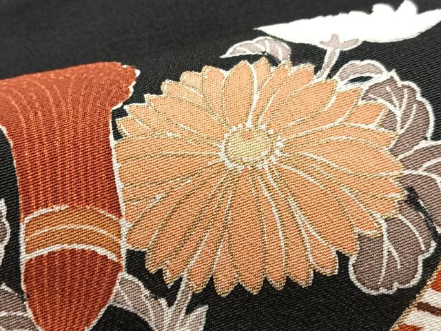 平和屋着物■豪華黒留袖　几帳花文　金彩　正絹　逸品　CABF4950xe