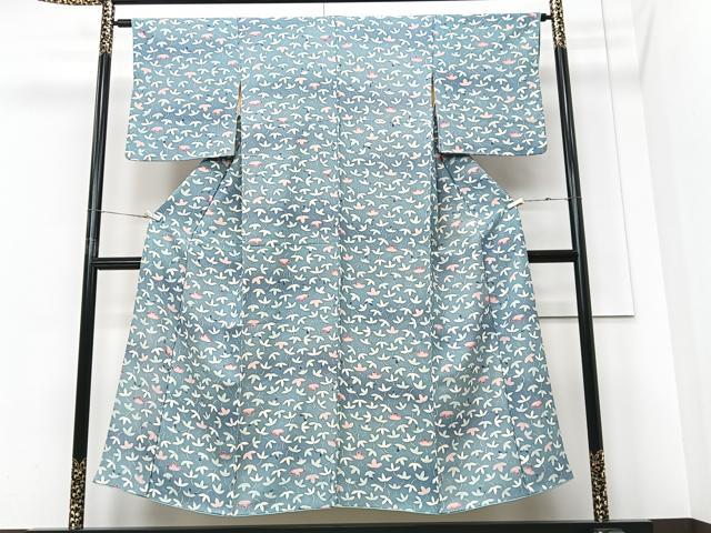 平和屋着物■上質な小紋　葉尽くし　正絹　逸品　CABF4952xe