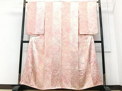 平和屋着物■上質な小紋 絞り 霞文 正絹 逸品 CABF4961xe