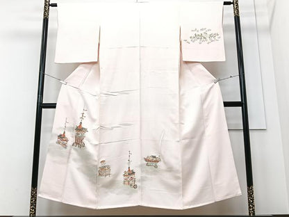 平和屋着物■訪問着　寿光織　鉾　草花文　金彩　正絹　逸品　CABF4968xe