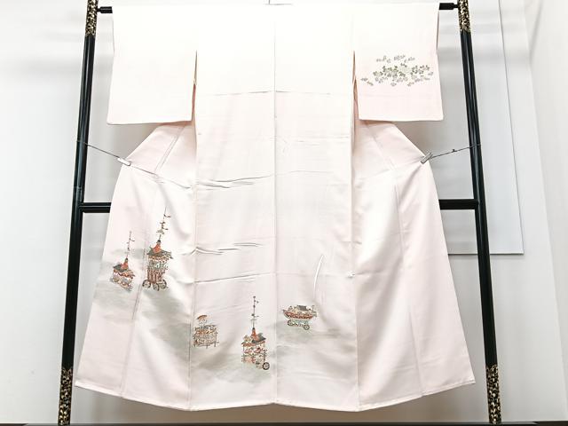 平和屋着物■訪問着　寿光織　鉾　草花文　金彩　正絹　逸品　CABF4968xe