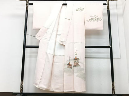 平和屋着物■訪問着　寿光織　鉾　草花文　金彩　正絹　逸品　CABF4968xe