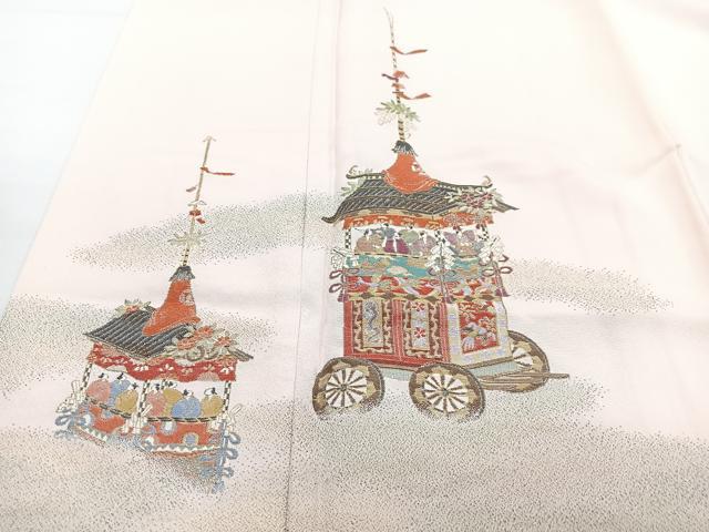 平和屋着物■訪問着　寿光織　鉾　草花文　金彩　正絹　逸品　CABF4968xe