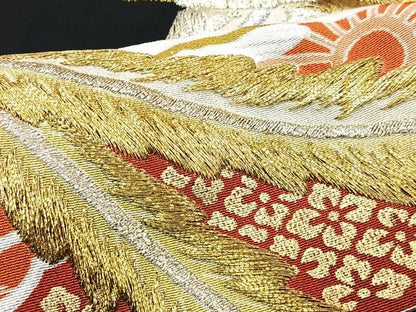 平和屋着物■豪華黒留袖 刺繍 鳳凰花文 金銀彩 正絹 逸品 CABF4971xe