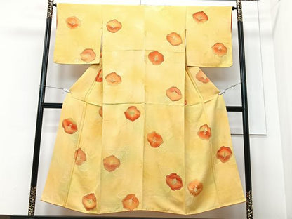 平和屋着物■上質な小紋　地紋起こし　舞花文　正絹　逸品　CABF4988xe