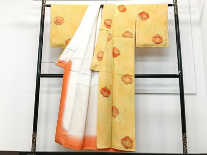 平和屋着物■上質な小紋　地紋起こし　舞花文　正絹　逸品　CABF4988xe
