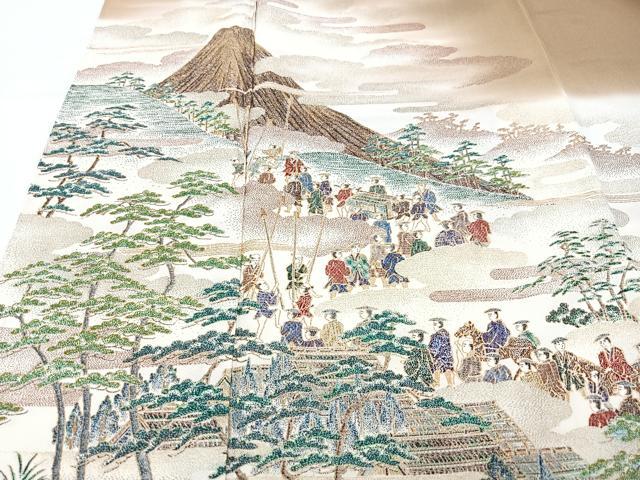 平和屋着物■豪華色留袖　作家物　寿光織　大名行列之図　暈し染め　金糸　正絹　逸品　CABF4990xe
