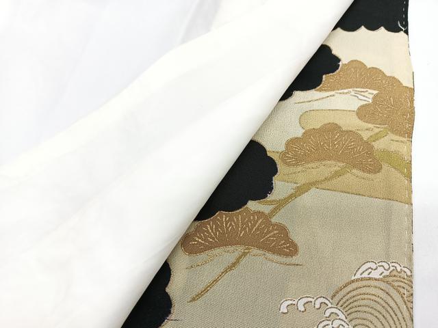 平和屋着物■豪華黒留袖　駒刺繍　吉祥花鳥文　金彩　正絹　逸品　CABF4991xe