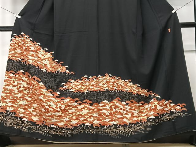平和屋着物■豪華黒留袖　作家物　浜松文　金彩　正絹　逸品　CABF4993xe