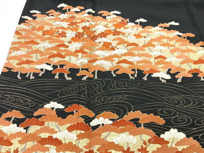 平和屋着物■豪華黒留袖　作家物　浜松文　金彩　正絹　逸品　CABF4993xe