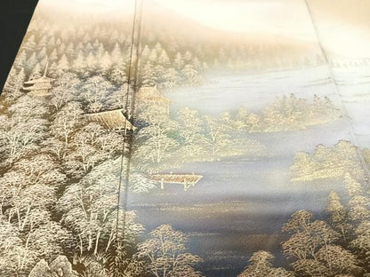 平和屋着物■訪問着　風景文　暈し染め　正絹　逸品　CABF4995xe