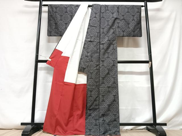 平和屋着物■本場大島紬　幾何学文様　正絹　逸品　CABF5002xe