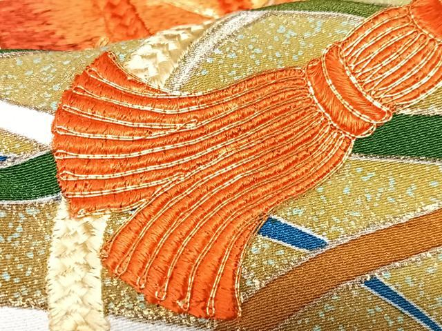 平和屋着物■豪華黒留袖 駒刺繍 鏡裏吉祥文 正絹 逸品 CABF5013xe