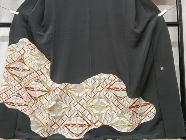 平和屋着物■豪華黒留袖 作家物 双鶴菱文 金彩 正絹 逸品 CABF5014xe