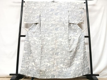 平和屋着物■上質な小紋 風景文 正絹 逸品 CABF5016xe