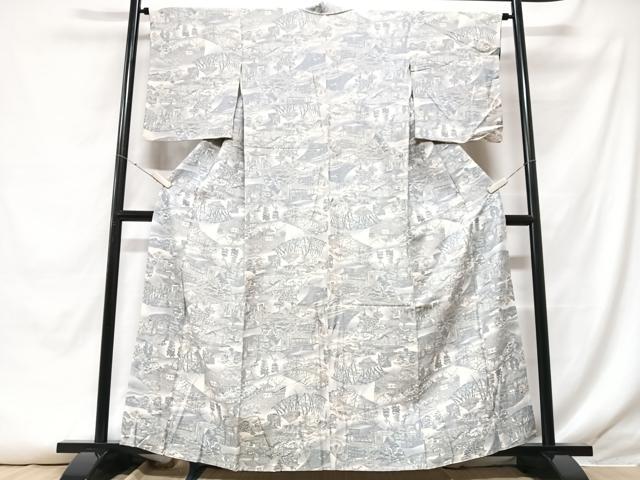 平和屋着物■上質な小紋 風景文 正絹 逸品 CABF5016xe