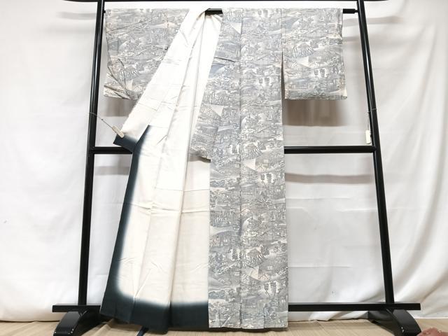 平和屋着物■上質な小紋 風景文 正絹 逸品 CABF5016xe