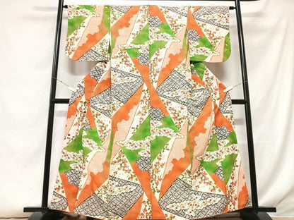 平和屋着物■上質な小紋　更紗花文　金彩　正絹　逸品　CABF5019xe