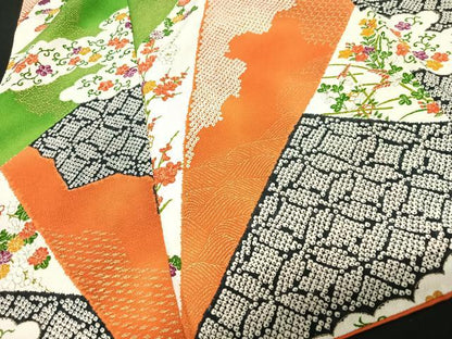 平和屋着物■上質な小紋　更紗花文　金彩　正絹　逸品　CABF5019xe