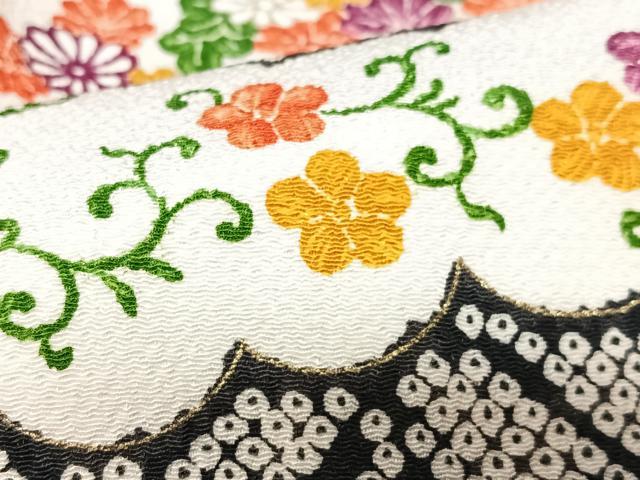 平和屋着物■上質な小紋　更紗花文　金彩　正絹　逸品　CABF5019xe