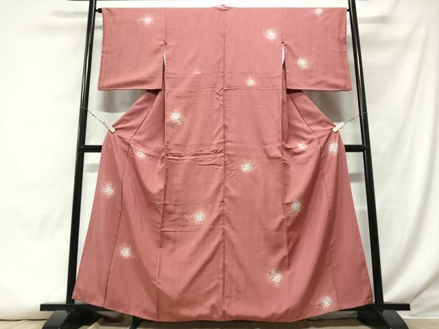 平和屋着物■上質な小紋 紬地 辻が花 舞花文 正絹 逸品 CABF5022xe