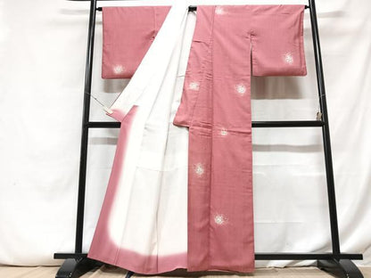 平和屋着物■上質な小紋 紬地 辻が花 舞花文 正絹 逸品 CABF5022xe