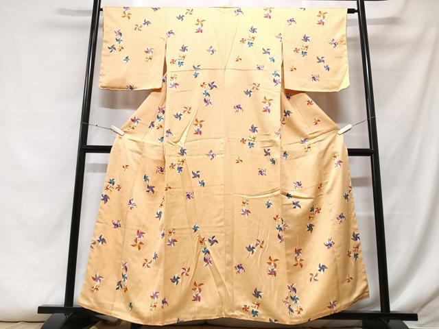 平和屋着物■上質な小紋 風車 正絹 逸品 CABF5026xe