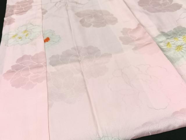 平和屋着物■長襦袢 袷 絞り 舞花地紋 正絹 逸品 CABF5029xe