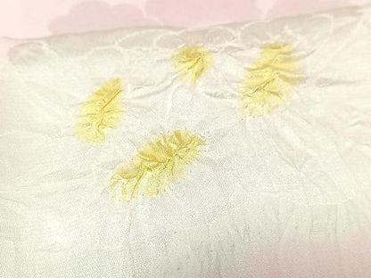 平和屋着物■長襦袢 袷 絞り 舞花地紋 正絹 逸品 CABF5029xe