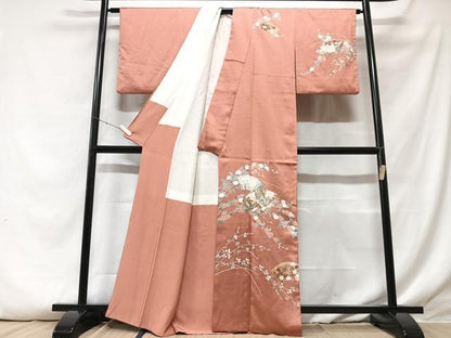 平和屋着物■訪問着 地紙枝垂れ花鳥文 金彩 正絹 逸品 CABF5030xe