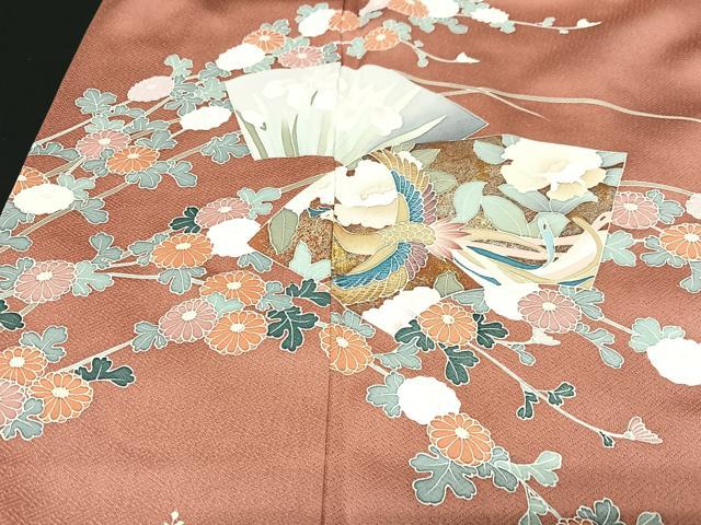 平和屋着物■訪問着 地紙枝垂れ花鳥文 金彩 正絹 逸品 CABF5030xe