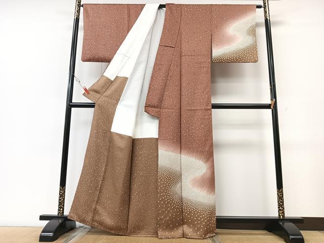 平和屋着物■訪問着 作家物 絞り 大小霰 暈し染め 金彩 正絹 逸品 CABF5036xe
