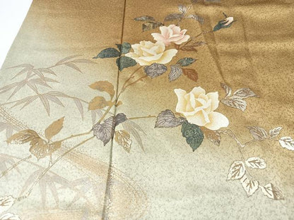 平和屋着物■訪問着　枝花文　暈し染め　金彩　やまと誂製　正絹　逸品　CABF5044xe
