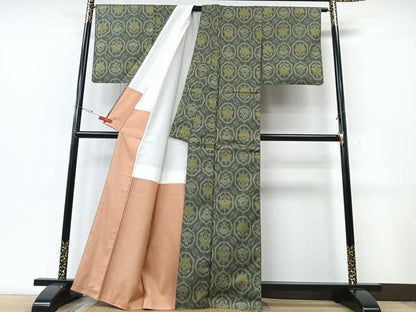 平和屋着物■上質な紬 舞花文 正絹 逸品 CABF5051xe
