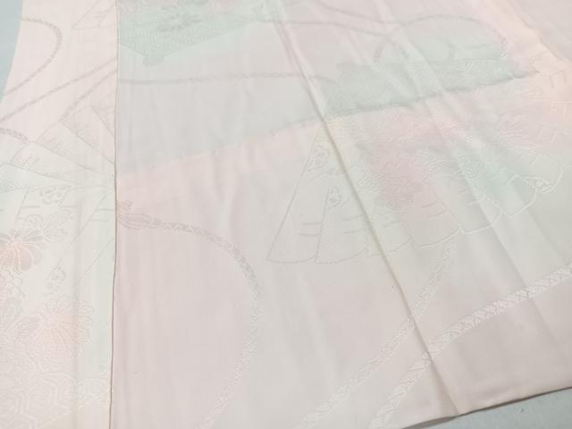 平和屋着物■振袖用長襦袢 無双仕立て 扇面花地紋 正絹 逸品 CABF5056xe