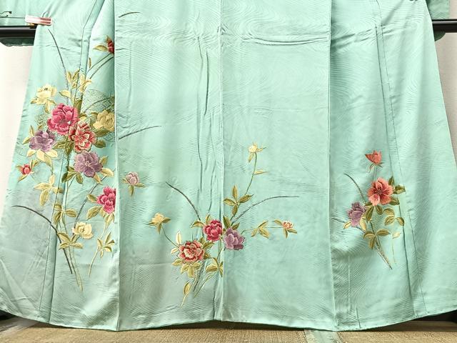 豪華振袖　総刺繍　草花文　金糸　正絹　逸品 平和屋着物□豪華振袖 総刺繍 草花文 金銀糸 正絹 逸品 CABF5057xe