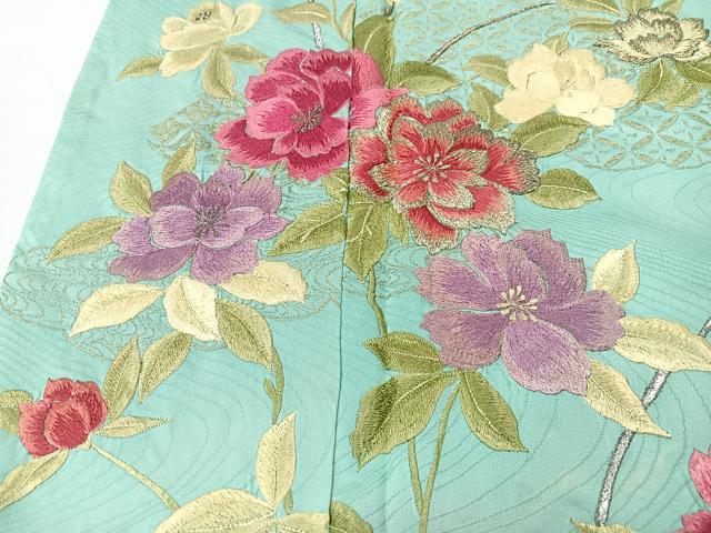 平和屋着物□豪華振袖 総刺繍 草花文 金銀糸 正絹 逸品 CABF5057xe