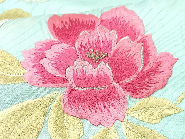 豪華振袖　総刺繍　草花文　金糸　正絹　逸品 平和屋着物□豪華振袖 総刺繍 草花文 金銀糸 正絹 逸品 CABF5057xe