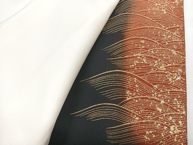 平和屋着物■豪華黒留袖 御所車立波文 暈し染め 金彩 正絹 逸品 CABF5059xe