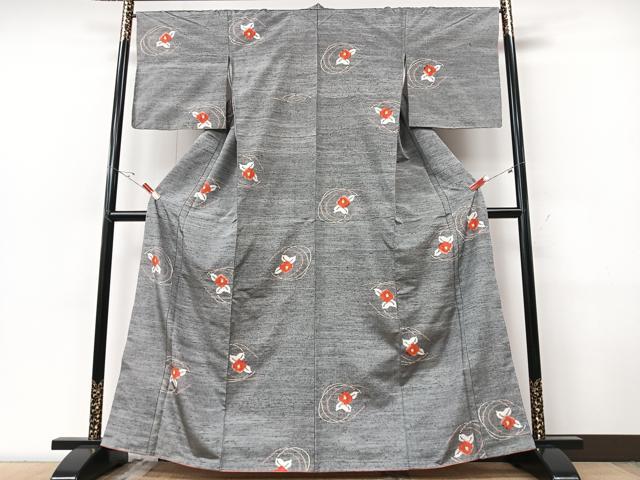 平和屋着物■上質な紬 舞花文 正絹 逸品 CABF5068xe