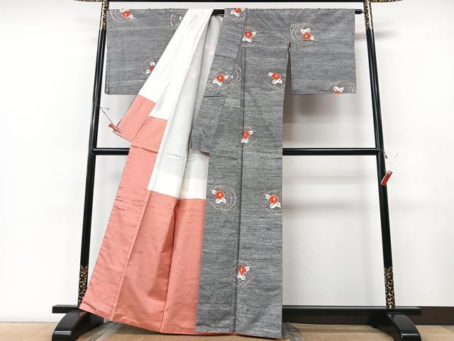 平和屋着物■上質な紬 舞花文 正絹 逸品 CABF5068xe