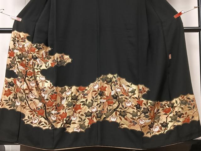 平和屋着物■豪華黒留袖 作家物 花鳥文 金彩 正絹 逸品 CABF5073xe